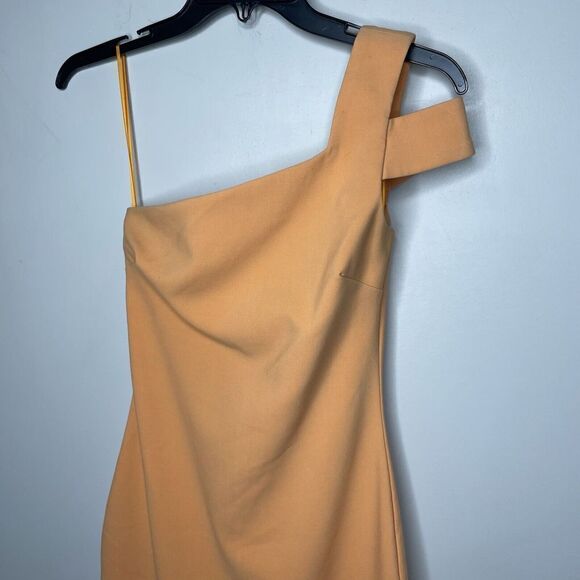 LIKELY Dress Womens 0 Orange One Shoulder Packard Sheath Stretch Crepe - Picture 4 of 9